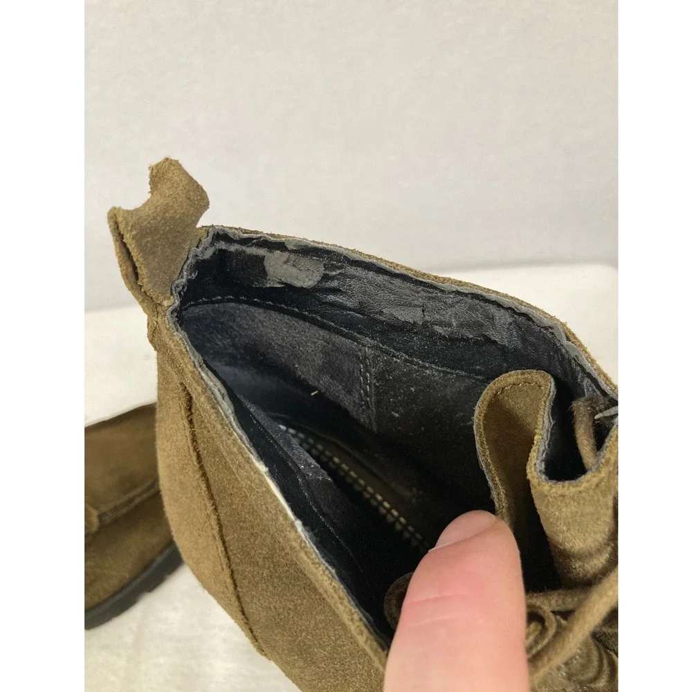Boho Utility Circus by Sam Edelman Women 6.5M‎ Olive Green Denver Suede Booties